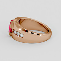 1.22 Ct. Pinkish Red Ruby Ring, 14K Rose Gold 4