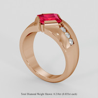 1.22 Ct. Pinkish Red Ruby Ring, 18K Rose Gold 2