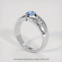 1.02 Ct. Bi Color Sapphire Ring, 18K White Gold 2