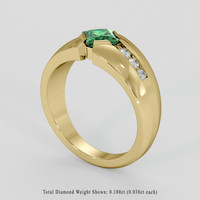 1.19 Ct. Green Tourmaline Ring, 18K Yellow Gold 2