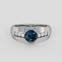 2.41 Ct. Greenish Blue Sapphire Ring, 14K White Gold 1