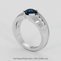 2.41 Ct. Greenish Blue Sapphire Ring, 14K White Gold 2