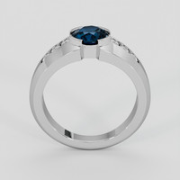 2.41 Ct. Greenish Blue Sapphire Ring, 14K White Gold 3