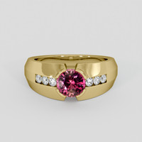 1.14 Ct. Padparadscha Sapphire Ring, 18K Yellow Gold 1