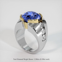 14.81 Ct. Sapphire Ring, 14K Yellow & White 2