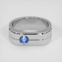 0.97 Ct. Blue Sapphire Ring, 14K White Gold 1