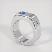 0.46 Ct. Blue Sapphire Ring, 18K White Gold 2