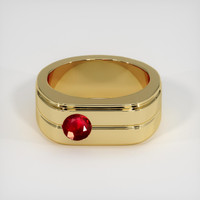 0.64 Ct. Ruby Ring, 14K Yellow Gold 1