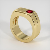 0.64 Ct. Ruby Ring, 14K Yellow Gold 2