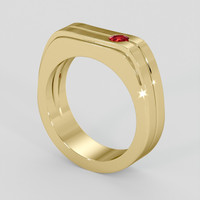 0.25 Ct. Ruby Ring, 14K Yellow Gold 2