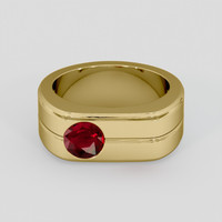 0.66 Ct. Ruby Ring, 14K Yellow Gold 1