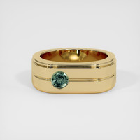 0.33 Ct. Bluish Green Sapphire Ring, 14K Yellow Gold 1