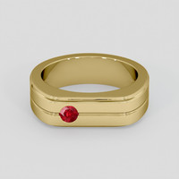 0.25 Ct. Ruby Ring, 18K Yellow Gold 1