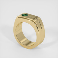 0.33 Ct. Bluish Green Sapphire Ring, 18K Yellow Gold 2