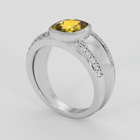 3.01 Ct. Yellowish Brown Sapphire Ring, 18K White Gold 2