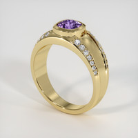 0.85 Ct. Purple Spinel Ring, 10K Yellow Gold 2
