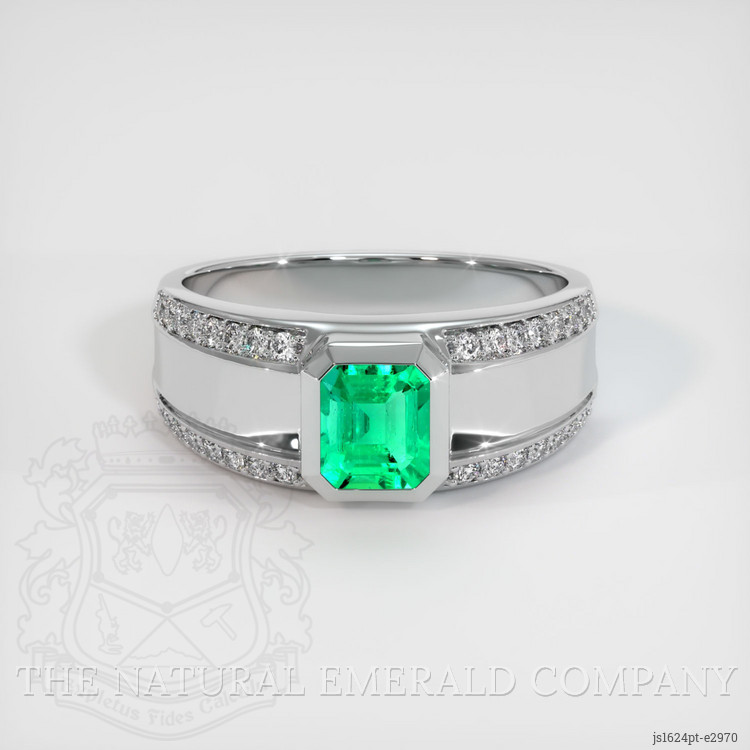 Men's Emerald Ring 0.87 Ct. Platinum 950 | The Natural Emerald Company