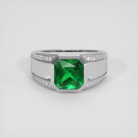 3.17 Ct. Emerald Ring, Platinum 950 1