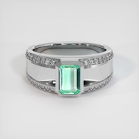 0.88 Ct. Emerald Ring, Platinum 950 1