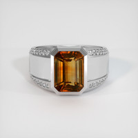 5.53 Ct. Orange Sapphire Ring, 10K White Gold 1