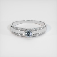 0.68 Ct. Greyish Blue Sapphire Ring, 10K White Gold 1