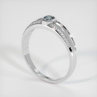 0.68 Ct. Greyish Blue Sapphire Ring, 10K White Gold 2