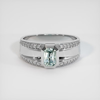 0.76 Ct. Bluish Green Sapphire Ring, 10K White Gold 1