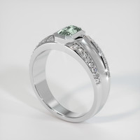 0.76 Ct. Bluish Green Sapphire Ring, 10K White Gold 2