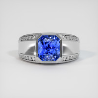7.71 Ct. Blue Sapphire Ring, 14K White Gold 1