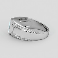 4.47 Ct. Greenish Blue Aquamarine Ring, 14K White Gold 4