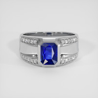 2.74 Ct. Blue Sapphire Ring, 14K White Gold 1