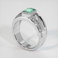 0.88 Ct. Emerald Ring, 18K White Gold 2