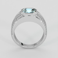 4.47 Ct. Greenish Blue Aquamarine Ring, 18K White Gold 3