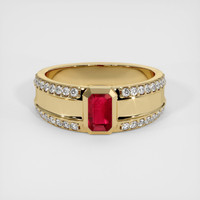 0.62 Ct. Ruby Ring, 14K Yellow Gold 1