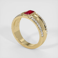 0.62 Ct. Ruby Ring, 14K Yellow Gold 2