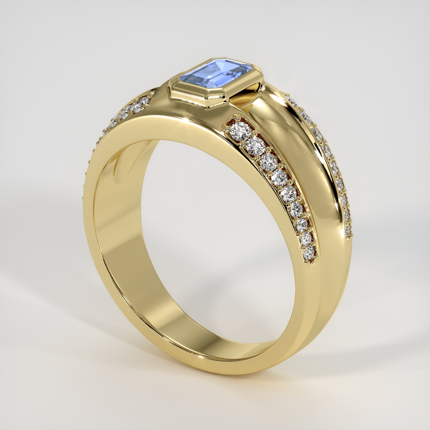 YA−MAN STA-213P GOLD Men's Sapphire Ring 0.58 Ct. 14K Yellow Gold | The Natural
