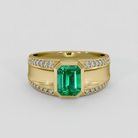 1.51 Ct. Emerald Ring, 18K Yellow Gold 1