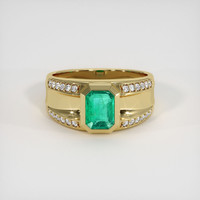 1.35 Ct. Emerald Ring, 18K Yellow Gold 1