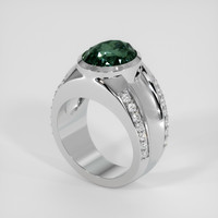 7.02 Ct. Bluish Green Sapphire Ring, Platinum 950 2