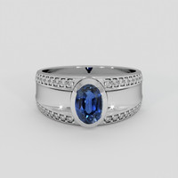 0.96 Ct. Blue Sapphire Ring, Silver 1