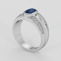 0.96 Ct. Blue Sapphire Ring, Silver 2