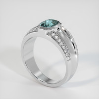 1.16 Ct. Greenish Blue Sapphire Ring, 10K White Gold 2