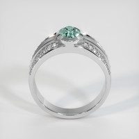 0.90 Ct. Greenish Blue Sapphire Ring, 10K White Gold 3