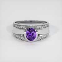 2.13 Ct. Sapphire Ring, 18K White Gold 1