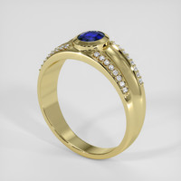 0.95 Ct. Blue Sapphire Ring, 14K Yellow Gold 2