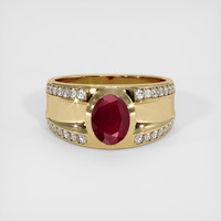 1.30 Ct. Ruby Ring, 18K Yellow Gold 1