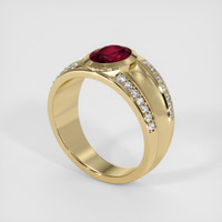 1.30 Ct. Ruby Ring, 18K Yellow Gold 2