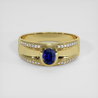 0.95 Ct. Blue Sapphire Ring, 18K Yellow Gold 1