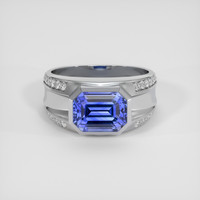 6.64 Ct. Blue Sapphire Ring, Platinum 950 1