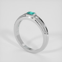 0.34 Ct. Greenish Blue Grandidierite Ring, 14K White Gold 2